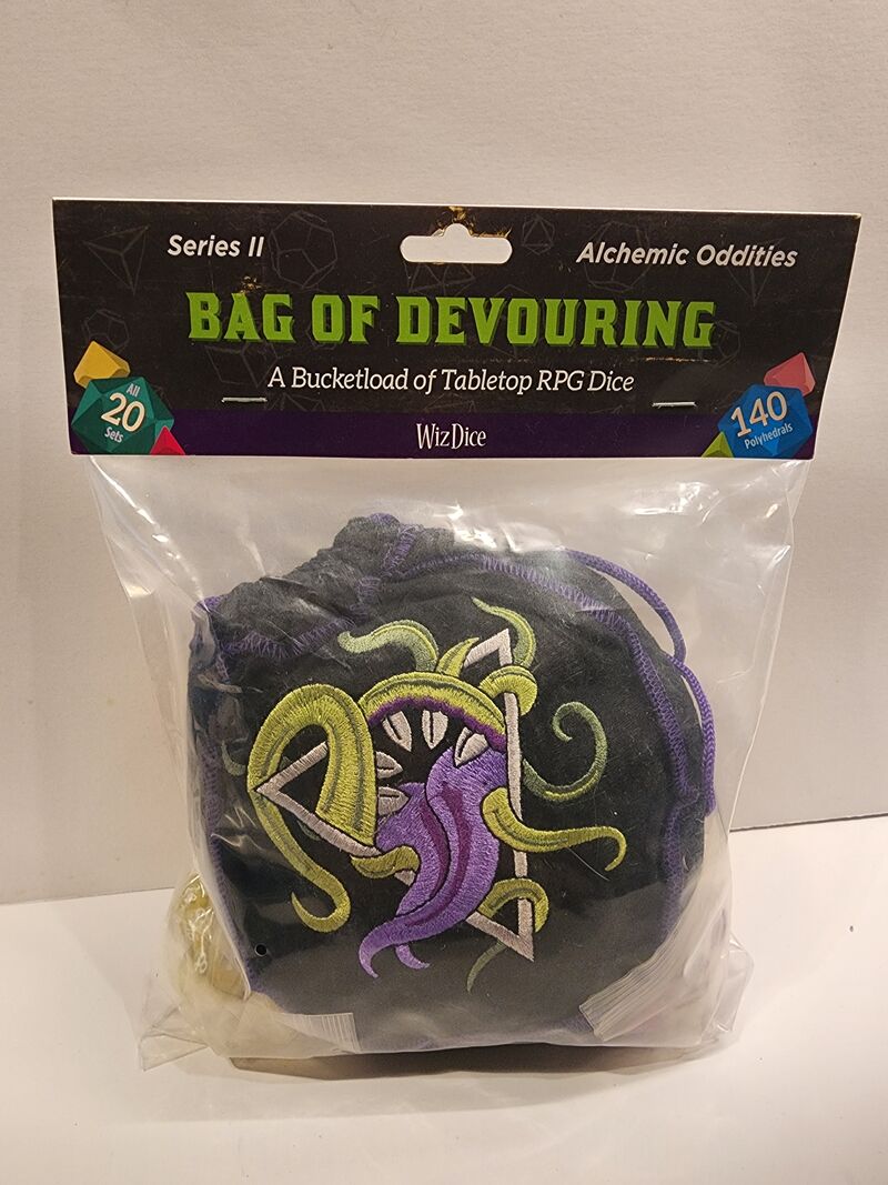 WizDice Bag of Devouring Series II Alchemic Oddities 20 Sets 140 Polyhedral RPG Dice