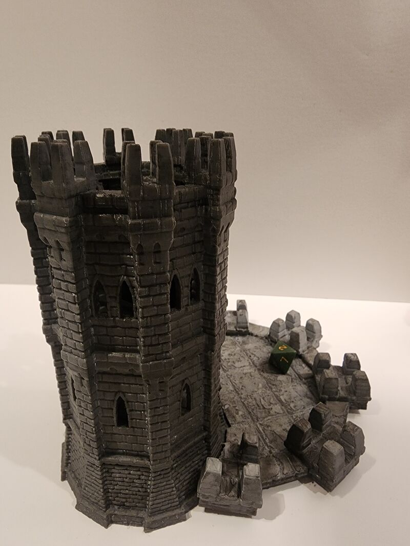 3D Printed Dice Tower Castle Tower Octagonal Dungeon D&D RPG Tabletop Gaming