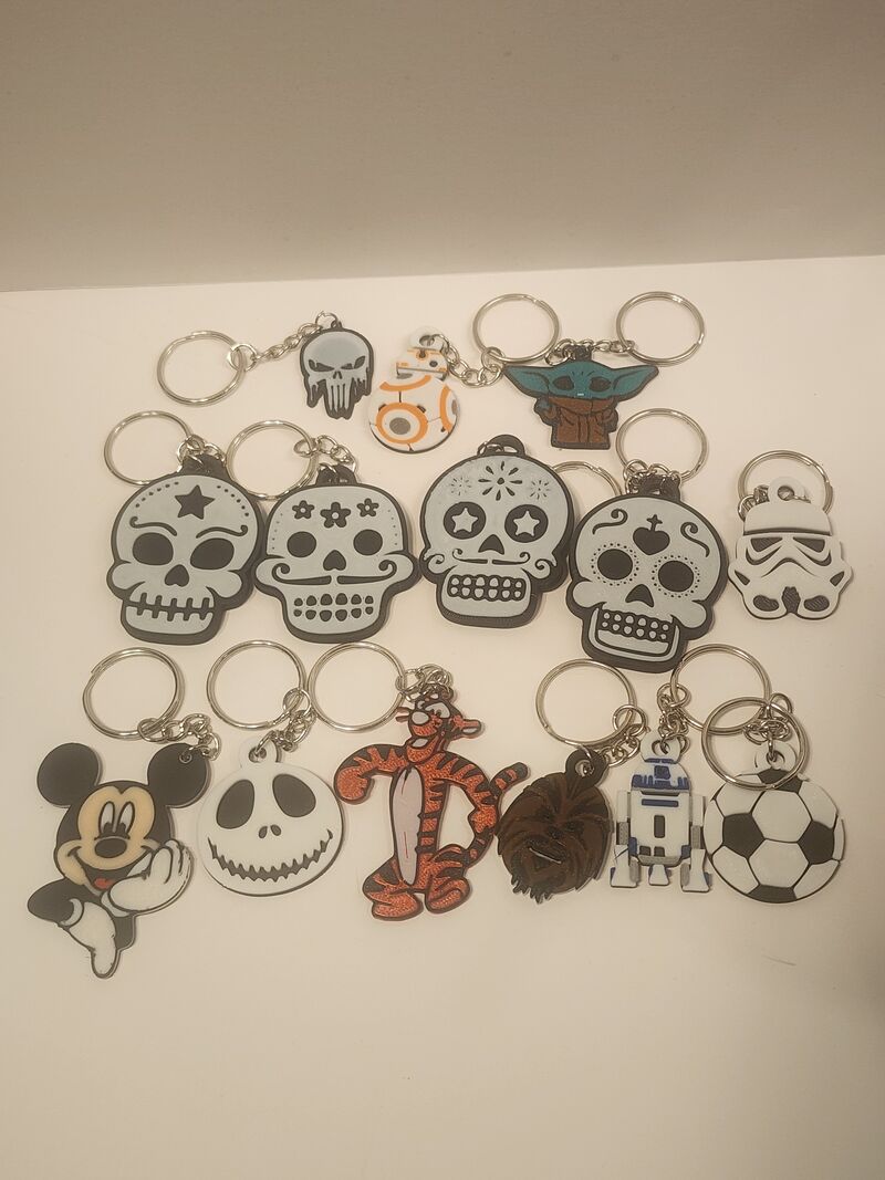 3D Printed Keychain Assorted Designs — Pick Your Style