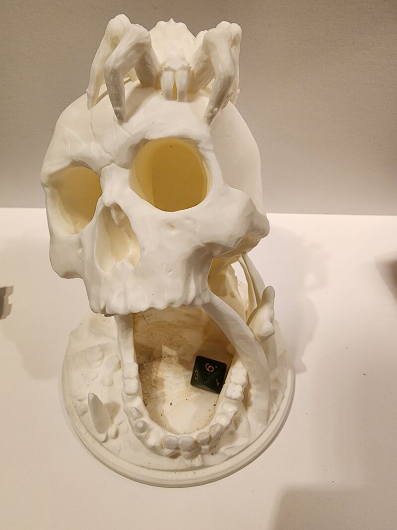 3D Printed Skull Dice Tower Spider Claw Undead Horror D&D RPG Tabletop Gaming