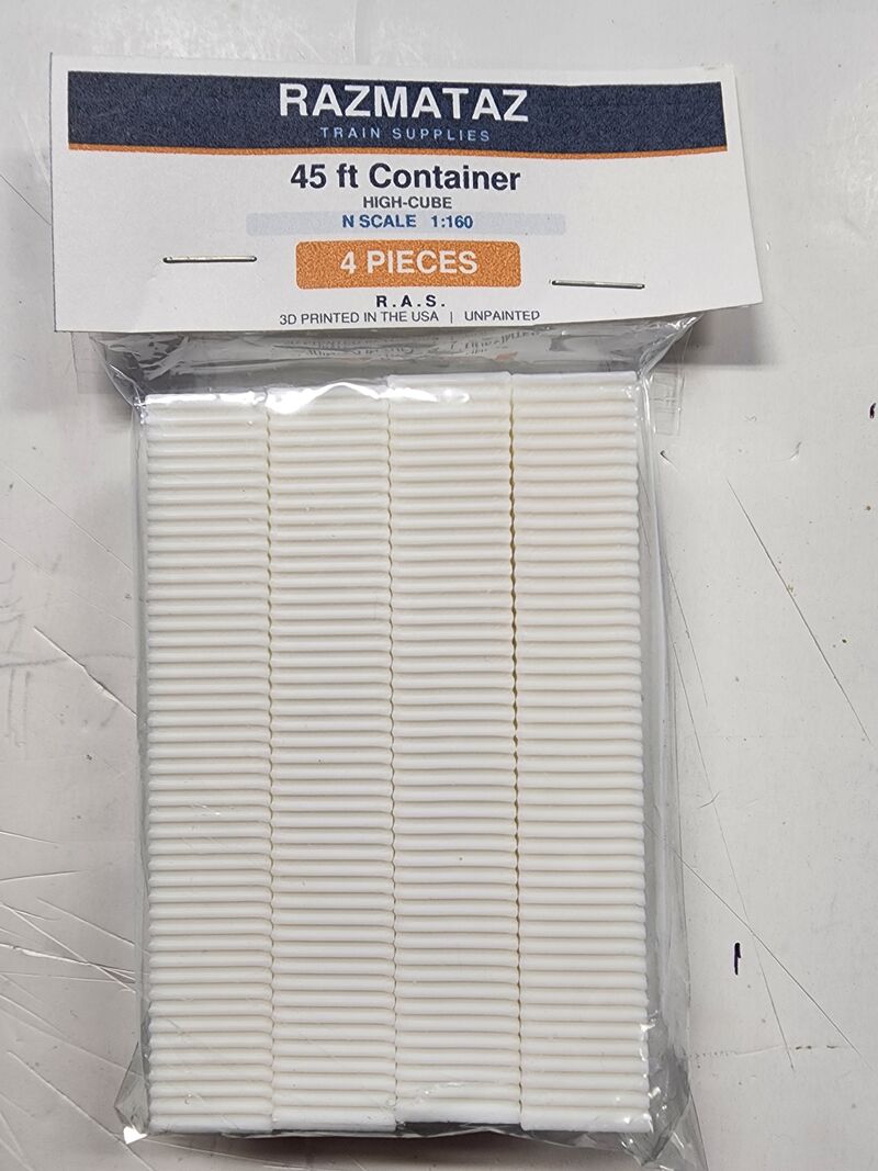45 ft Container - N Scale 1:160 High-Cube Intermodal Container (4-Pack)