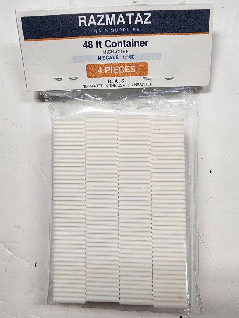 48 ft Container - N Scale 1:160 High-Cube Intermodal Container (4-Pack)