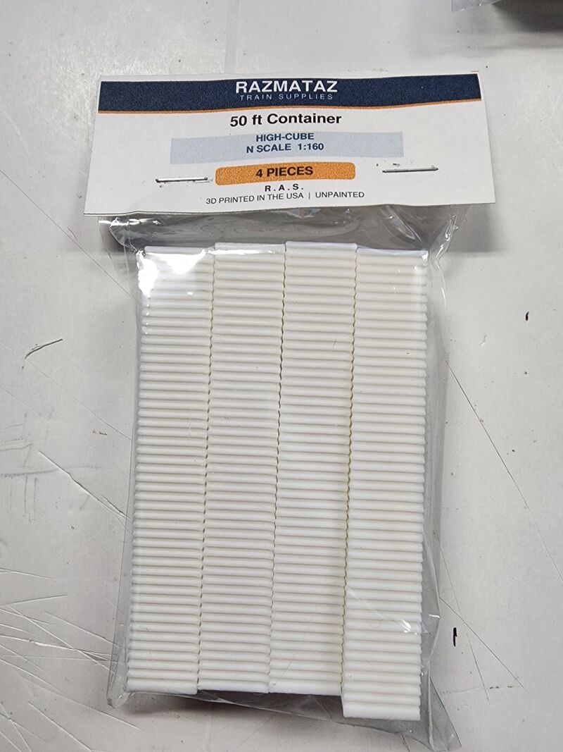50 ft Container - N Scale 1:160 High-Cube Intermodal Container (4-Pack)