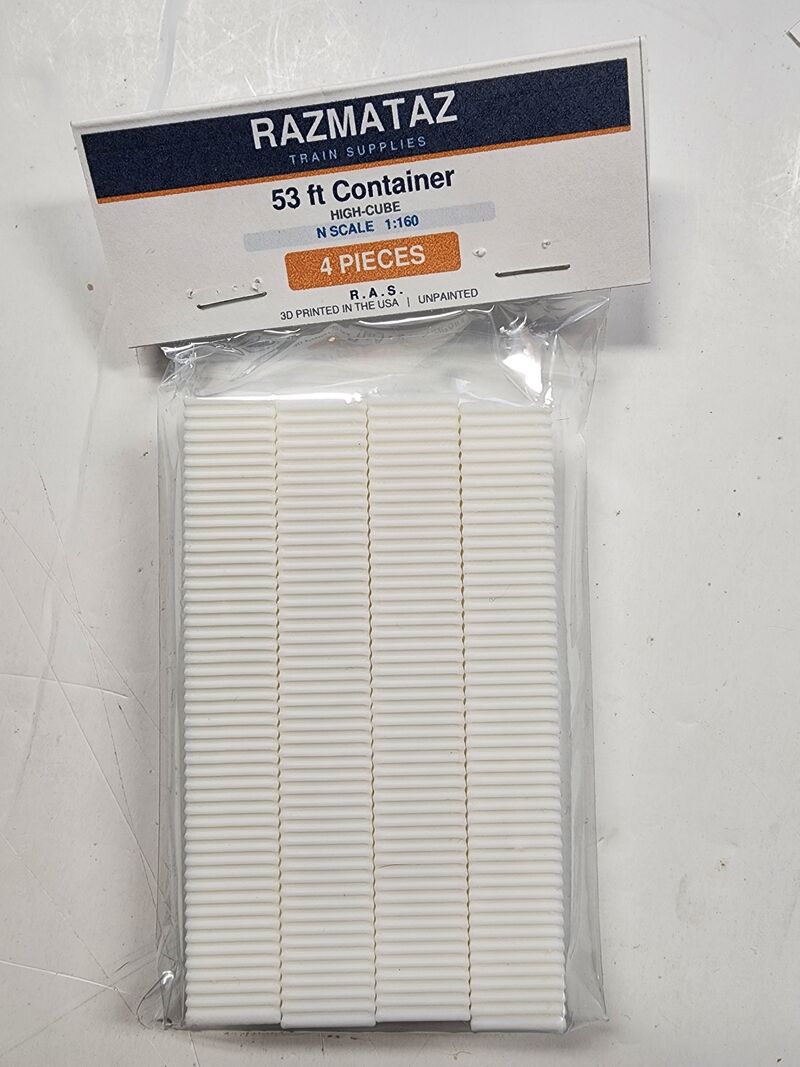 53 ft Container - N Scale 1:160 High-Cube Intermodal Container (4-Pack)