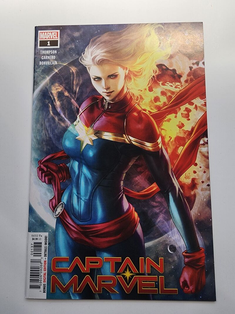 Captain Marvel #1 Marvel 2019 Artgerm Cover Key 1st Issue Thompson NM+