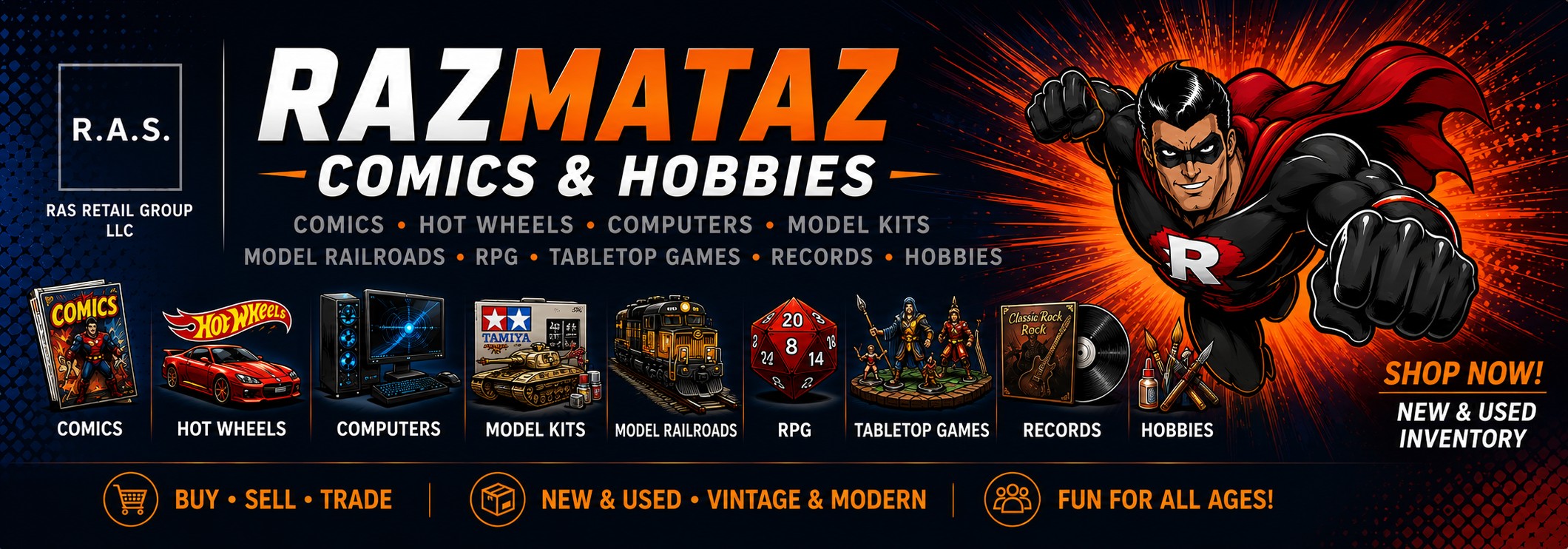 Razmataz Comics & Hobbies — Comics, Collectible Toys, Supplies