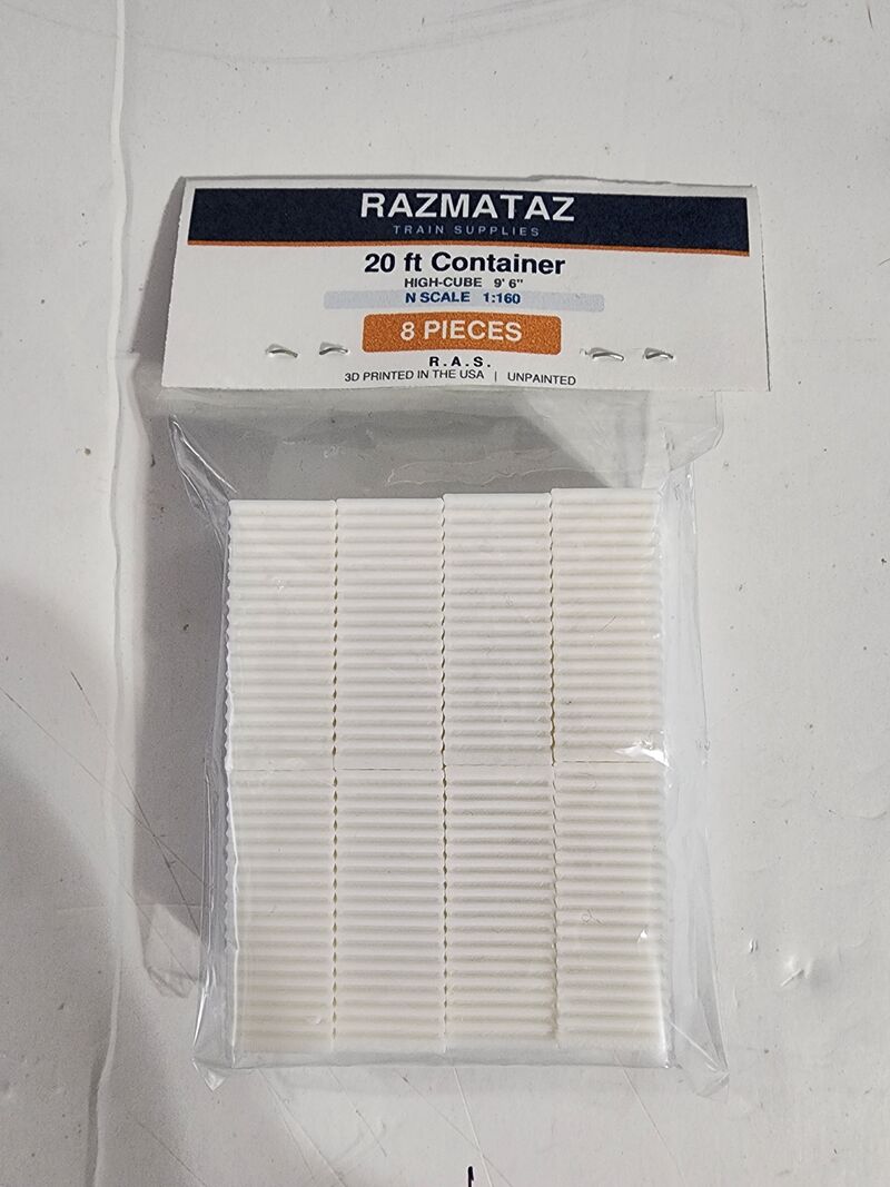 N Scale 20ft High Cube Intermodal Containers 8pc 1:160