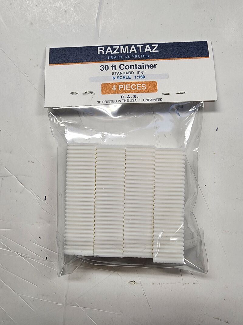 N Scale 30ft Standard Intermodal Containers 4pc 1:160