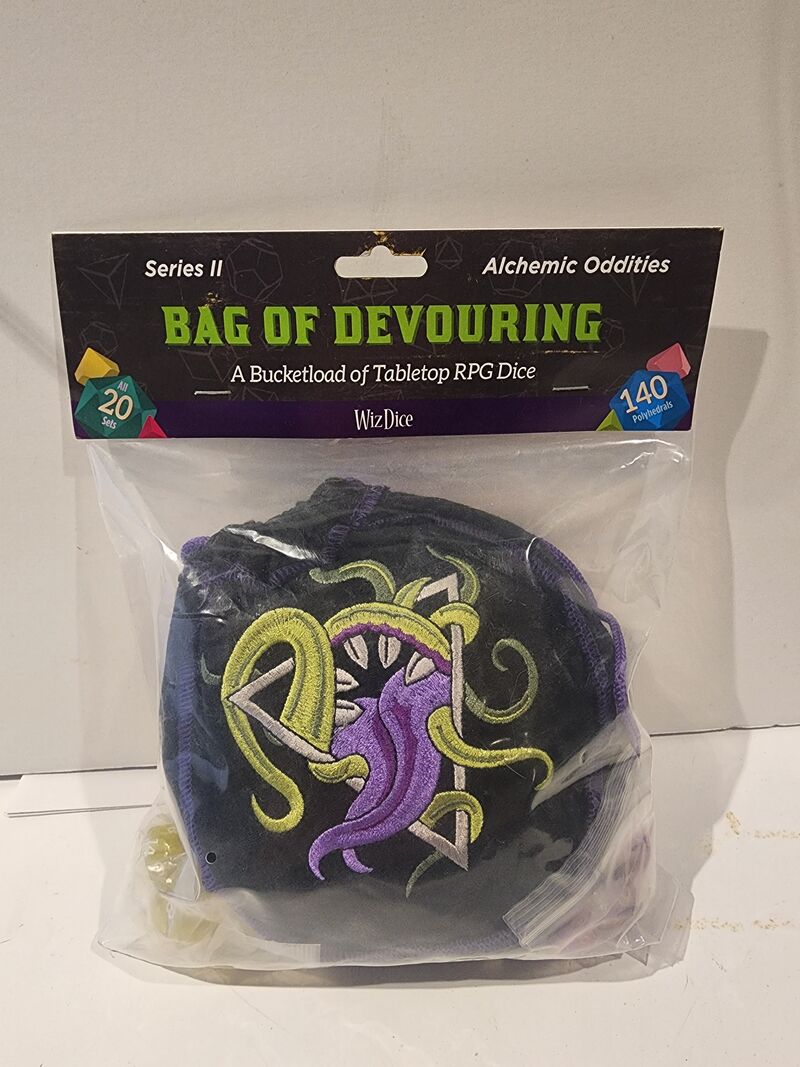 WizDice Bag of Devouring Series II Alchemic Oddities 140 Polyhedral Dice Set New